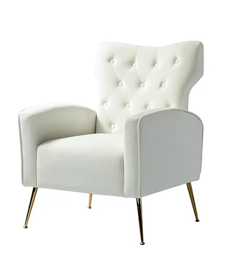 Modern Tufted Back Velvet Accent Chair for Living Room Bedroom