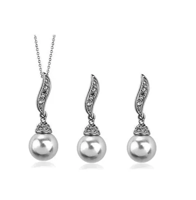 Pearl Drop Necklace and Earring Set-Pearl Necklace and Earring Set