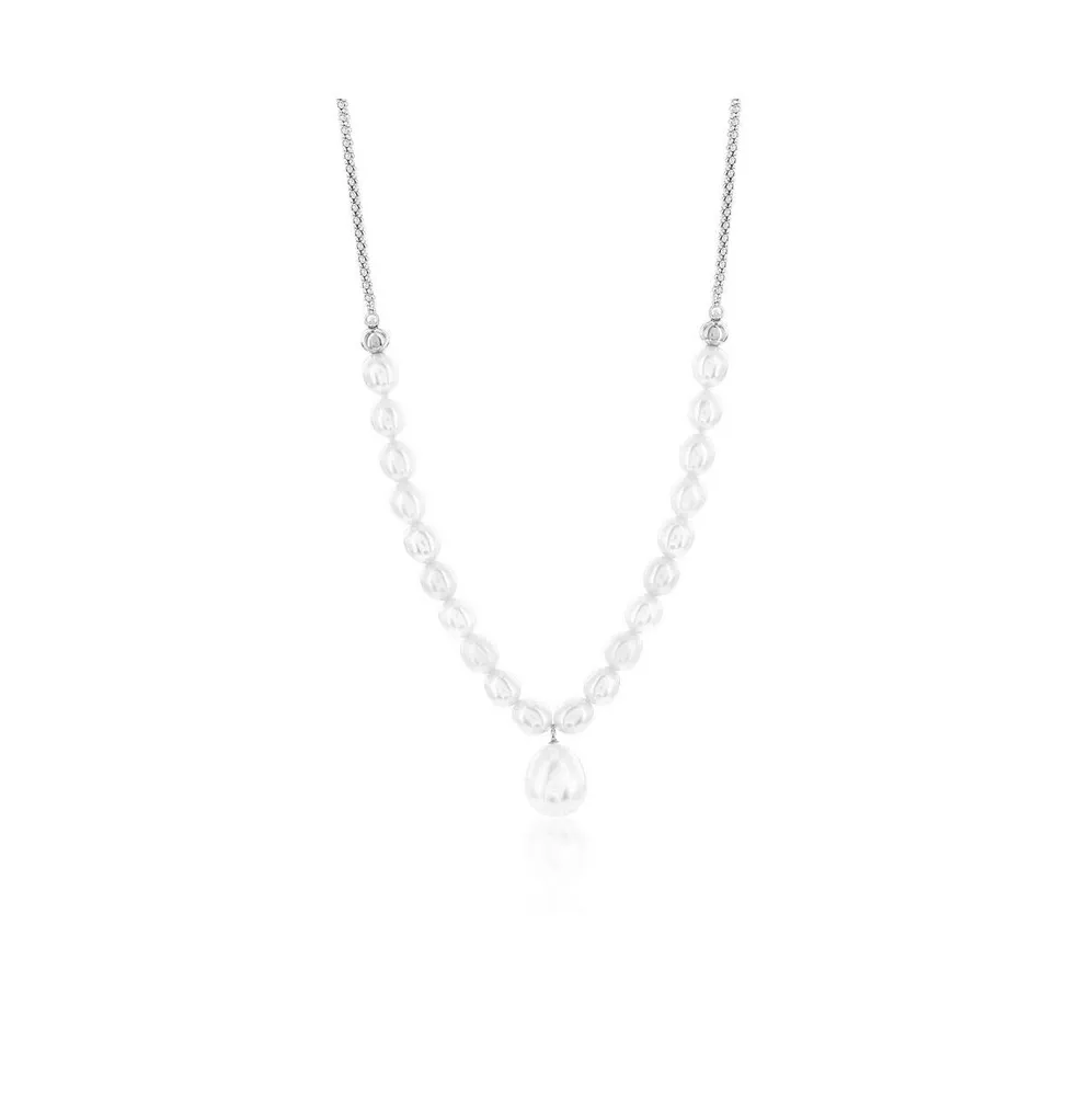 Sterling Silver Freshwater Pearl Hanging Pearl Necklace