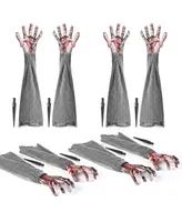 Yescom Lawn Zombie Hands Scary Halloween Decoration Realistic Life Size Prop Pack