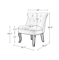 Modern Velvet Armless small Accent Chairs For Space Saving