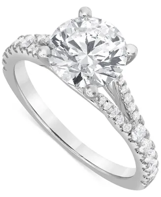 Badgley Mischka Certified Lab Grown Diamond Split Shank Engagement Ring (2-1/3 ct. t.w.) in 14k Gold