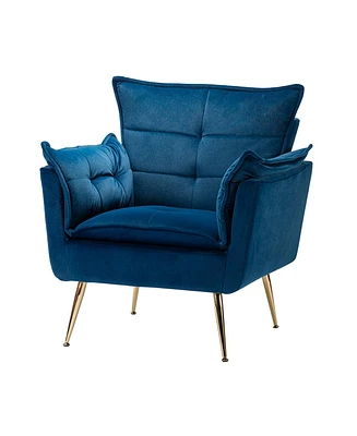 Velvet Accent Chair with Gold Legs for Living Room Bedroom