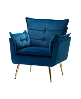 Velvet Accent Chair with Gold Legs for Living Room Bedroom