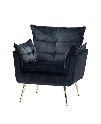 Velvet Accent Chair with Gold Legs for Living Room Bedroom