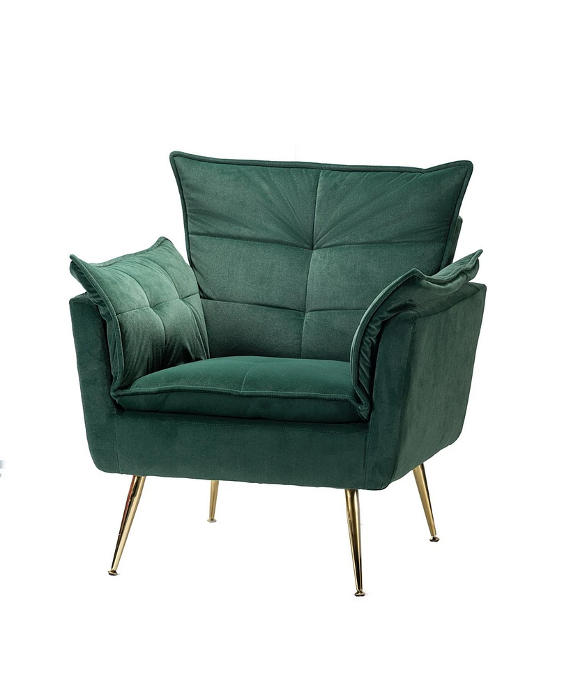 Velvet Accent Chair with Gold Legs for Living Room Bedroom