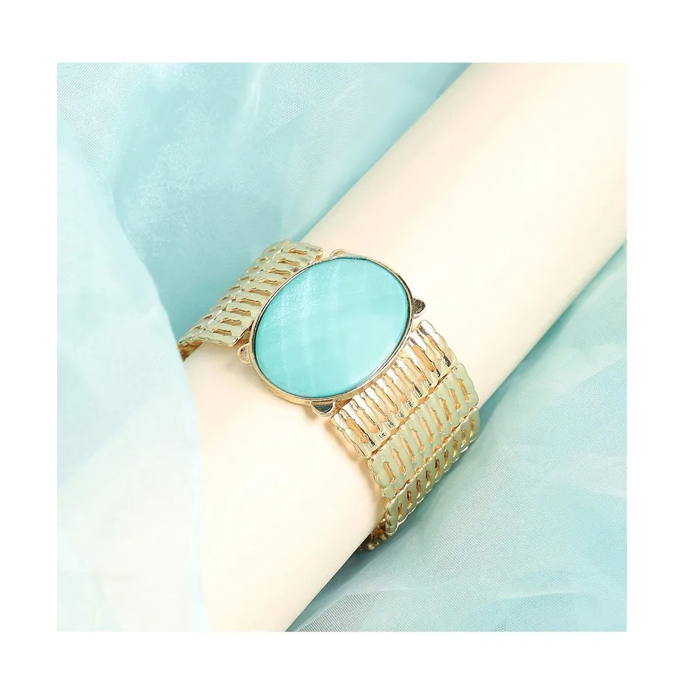 Sohi Women's Blue Contrast Statement Bracelet