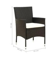 Patio Chairs with Cushions pcs Poly Rattan