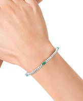 Effy Emerald (3/4 ct. t.w.) & Diamond (1/2 ct. t.w.) Tennis Bracelet in Sterling Silver