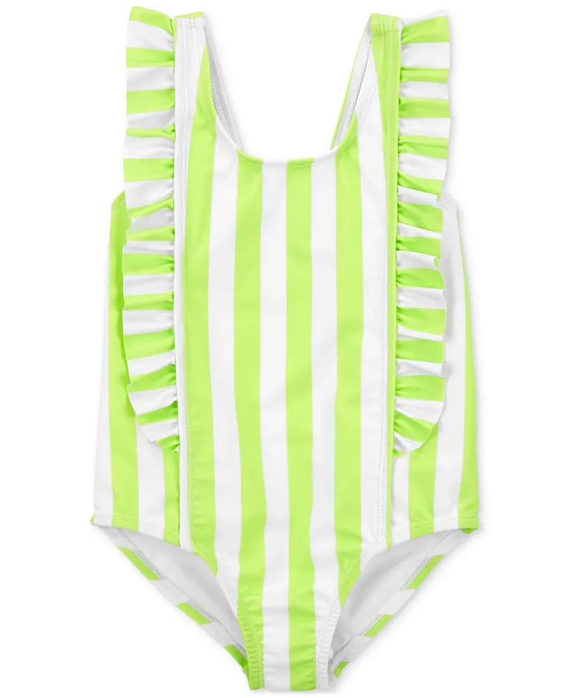 Carter's Toddler Girls Striped Ruffled One-Piece Swimsuit