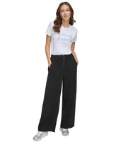 Dkny Women's Studded-Logo Crewneck Short-Sleeve Top