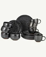 over&back Noir 16 Piece Dinnerware Set