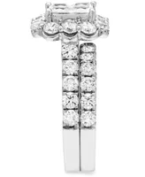 Diamond Princess Quad Cluster Halo Bridal Set (3-1/4 ct. t.w.) in 14k White Gold