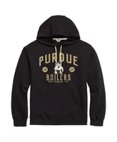 Men's League Collegiate Wear Black Distressed Purdue Boilermakers Bendy Arch Essential Pullover Hoodie