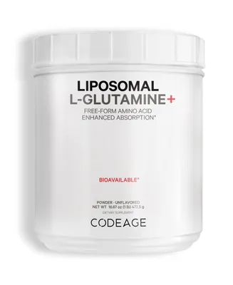 Codeage Liposomal L-Glutamine Powder 5000mg, Free-Form Amino Acid, Performance Muscles Support, 1lb