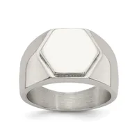 Chisel Stainless Steel Polished Signet Ring