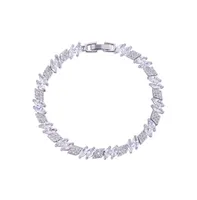 Marquise and Rhomboid Cubic Zirconia Tennis Bracelet with Cubic Zirconia