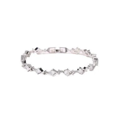 Xo Tennis Bracelet for Women with Round Cut White Diamond Cubic Zirconia Stones