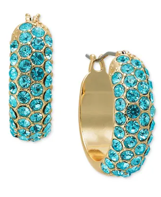 On 34th Small Pave-Front Hoop Earrings, 0.7", Created for Macy's