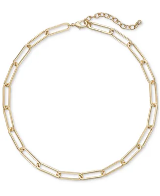 On 34th Paperclip Chain Collar Necklace, 16" + 3" extender, Created for Macy's