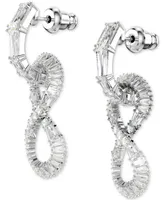 Swarovski Rhodium-Plated Mixed Crystal Infinity Charm Hoop Earrings