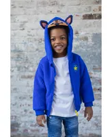 Paw Patrol Chase Cozy Faux Shearling Boy's Zip Up Cosplay Hoodie Toddler