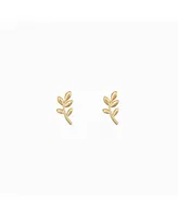 Bearfruit Jewelry Sterling Silver 18k Gold Plated Olivia Leaf Stud Earrings