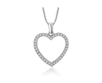 Crystal Heart Necklacewith Cubic Zirconia Stones