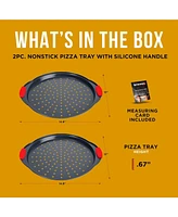 Bakken- Swiss Pizza Tray Carbon Steel Pizza Pan with Holes and Non-Stick Coating – Pfoa Pfos and Ptfe Free by Bakken
