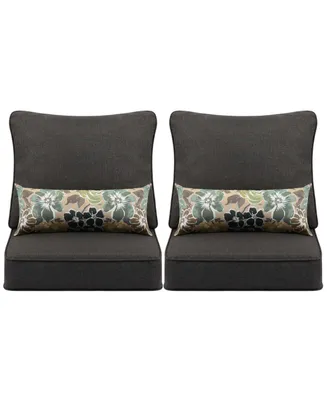 Aoodor 24.4" x 24.4" x5.1" Patio Furniture Outdoor Deep Seat Cushion Brown