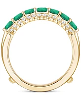 2-Pc. Set Emerald (7/8 ct. t.w.) Ring & Diamond Enhancer (1/4 14k Gold (Also Ruby and Sapphire)