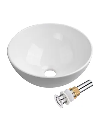 12" Vessel Sink Above Counter Washing Basin Bathroom Porcelain Sink with Drain Counter Top