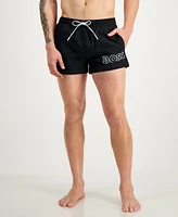 Boss by Hugo Men's Mooneye Outlined Logo Drawstring 3" Swim Trunks