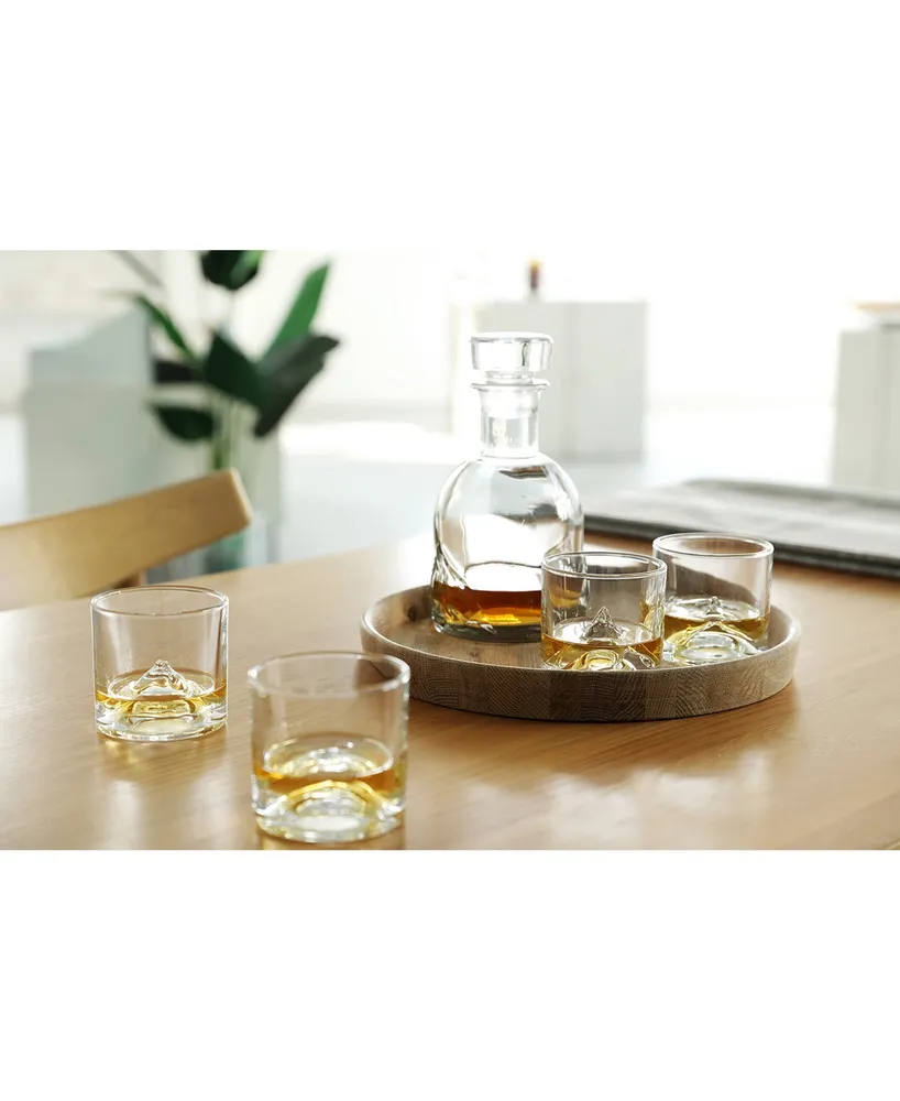 Liiton The Peaks Crystal Whiskey Decanter with Glasses, Set of 5
