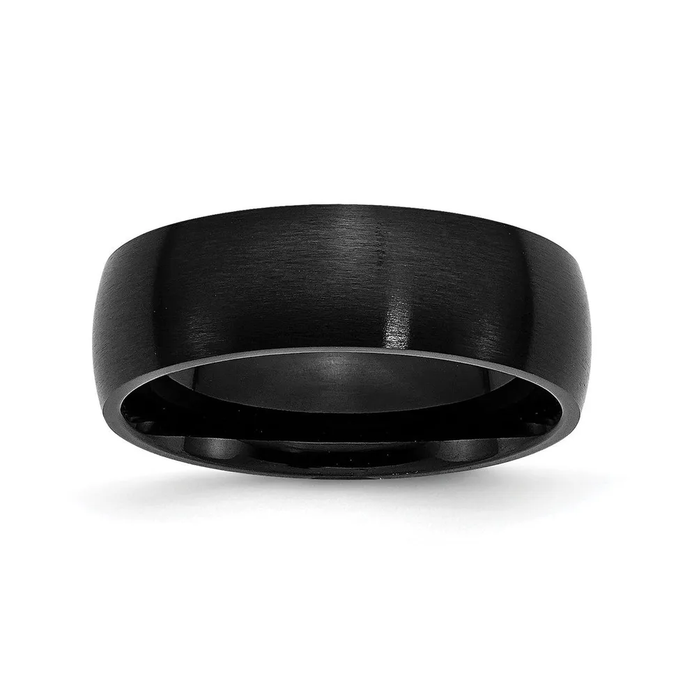 Chisel Stainless Steel Brushed Black Ip-plated 7mm Band Ring