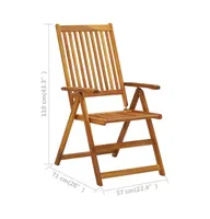 Patio Reclining Chairs 2 pcs Solid Acacia Wood