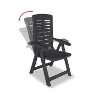 Reclining Patio Chairs 2 pcs Plastic Anthracite