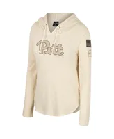 Women's Colosseum Cream Pitt Panthers Oht Military-Inspired Appreciation Casey Raglan Long Sleeve Hoodie T-shirt