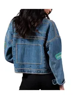 Women's G-iii 4Her by Carl Banks Miami Dolphins First Finish Medium Denim Full-Button Jacket