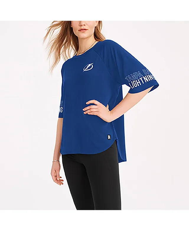 Dkny Women's Dkny Sport Blue Tampa Bay Lightning Diana Tri-Blend Oversized  T-shirt