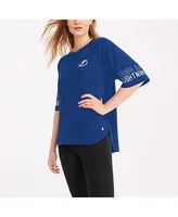 Women's Dkny Sport Blue Tampa Bay Lightning Diana Tri-Blend Oversized T-shirt