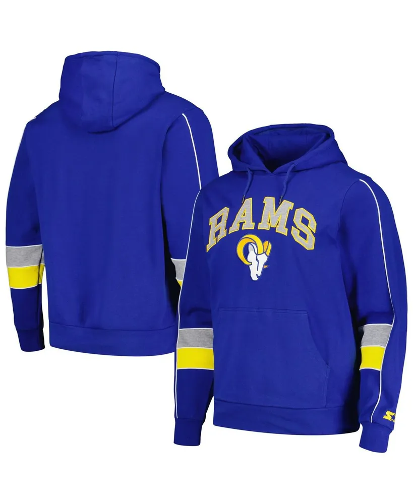 Men's Starter Royal Los Angeles Rams Captain Pullover Hoodie