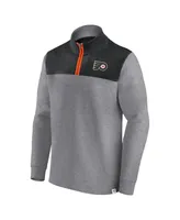 Men's Fanatics Heather Gray Philadelphia Flyers Launch It Quarter-Zip Jacket