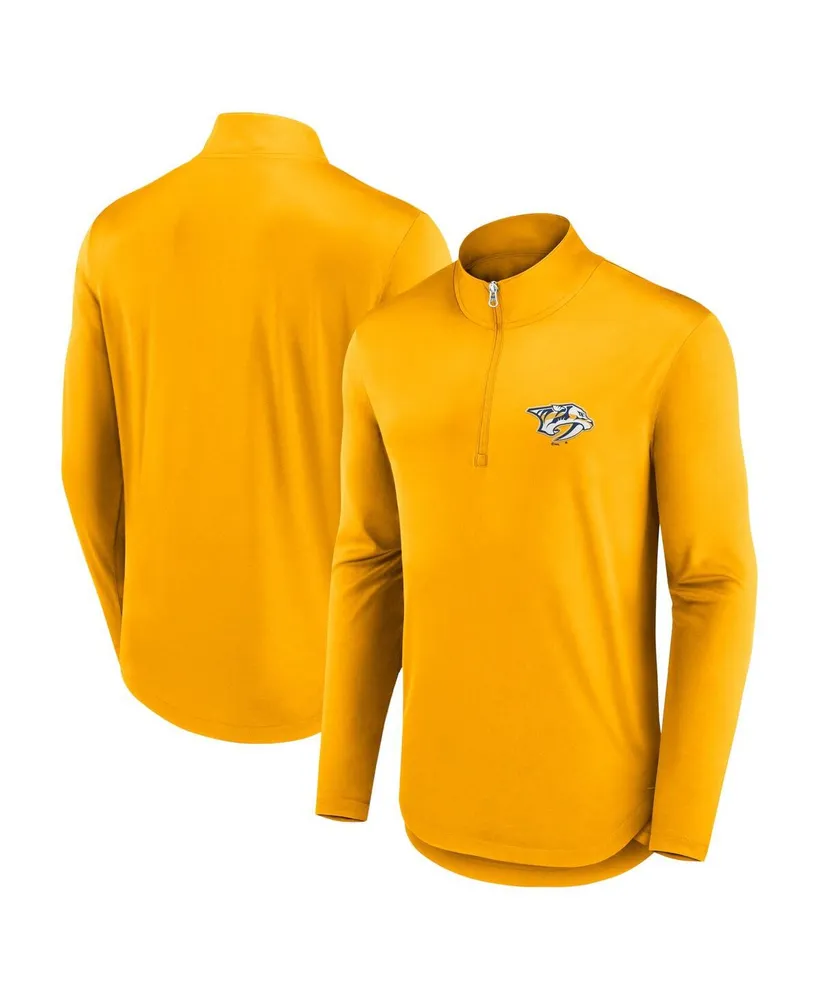 Men's Fanatics Gold Nashville Predators Mock Neck Quarter-Zip Top