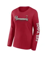 Women's Fanatics Red, White Tampa Bay Buccaneers Two-Pack Combo Cheerleader T-shirt Set