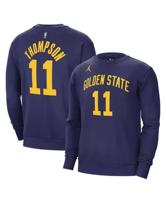 Men's Jordan Klay Thompson Navy Golden State Warriors Statement Name and Number Pullover Sweatshirt
