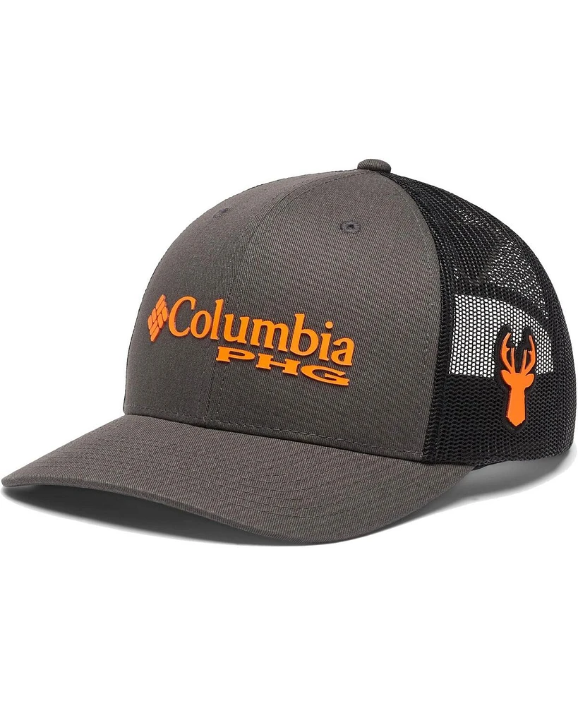 Men's Columbia Charcoal, Black Logo Mesh Snapback Hat