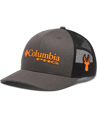 Men's Columbia Charcoal, Black Logo Mesh Snapback Hat