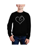 Cat Heart - Big Boy's Word Art Crewneck Sweatshirt