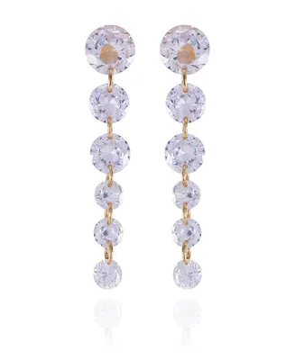 Vince Camuto Gold-Tone Clear Glass Stone Drop Earrings